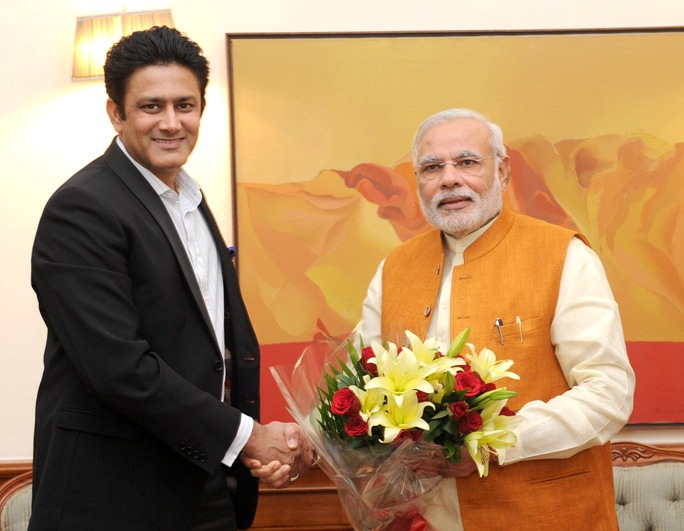 Anil Kumble meets Narendra Modi