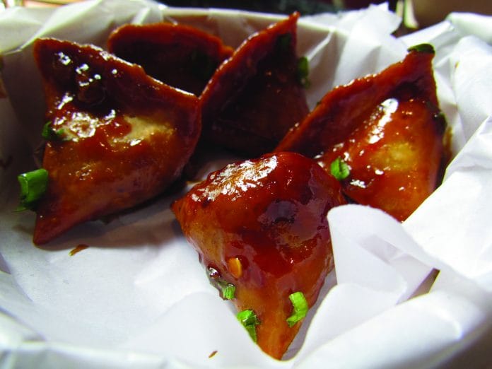 duck samosa at farzi cafe