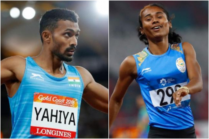 Hima Das and Muhammed Anas